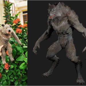 Werewolf crochet, Werewolf amigurumi ,Werewolf plushie, Custom Pet Plush, Pet Gift, Dog lover gift, Pet Gift
