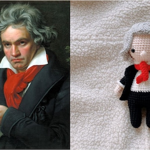 Beethoven Crochet Doll, Beethoven Amigurumi, Handmade Beethoven, Handmade Baby for Gift
