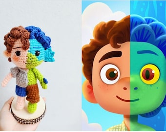 Amigurumi Luca, Muñeca Luca de ganchillo, Muñeca Luca Paguro, Luca