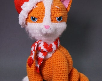 Cat Crochet Doll, Stuffed Plush Cat, Cat Doll, Amigurumi Cat, Handmade Cat, Cat christmas, Animal Crochet, Christmas gifts