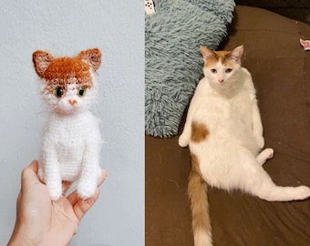 Custom Crochet Cat, Custom Cat Plush, Custom Stuffed Animal, Personalized Pet Gift, Pet Memorial, Christmas Gift for cat lover