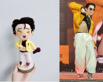 Jungkook Crochet, Jungkook Doll, Jungkook Keychain, Stuffed Jungkook, Jungkook Plush, Jungkook Shirt, BTS doll