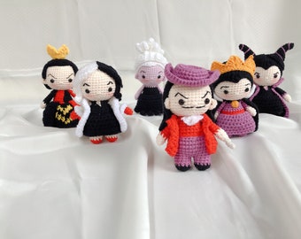 Amigurumi Maleficent, Crochet Maleficent, Maleficent Doll, Cruella De Vil Doll, Grimhilde Doll, Evil Queen Doll, Ursula Doll