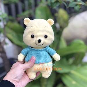Winnie-the-Pooh Baby Doll, Winnie-the-Pooh Doll, Pooh Crochet Doll, Handmade Stuffed Pooh Bear, Amigurumi Pooh Bear Crochet
