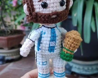 Custom Crochet Soccer Player Doll, Personalized Mini Me Amigurumi, football player crochet, Amigurumi Soccer Doll