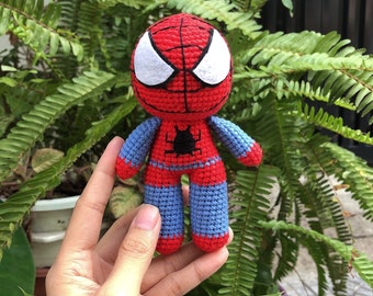 Spider man Crochet Doll, Super Heroes Crochet Doll ,Crochet Collectibles, Amigurumi, Handmade Wool Toy for Kids