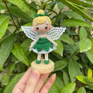 Mini Tinkerbell Crochet Doll, Crochet Collectibles, Amigurumi, Handmade Wool Toy for Kids, Princess Dolls, Miniature Doll