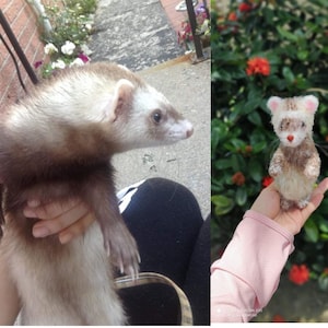 Crochet Ferret Doll, Handmade Ferret Doll, Amigurumi Ferret Doll, Stuffed Plush Ferret, Ferret