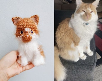 Custom Crochet Cat, Custom Cat Plush, Custom Stuffed Animal, Personalized Pet Gift, Pet Memorial, Christmas Gift for cat lover