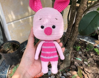 Piglet Crochet Doll || Winnie-the-Pooh Doll, Crochet Collectibles, Amigurumi, Handmade Wool Toy for Kids & Babies, Baby Shower Gift