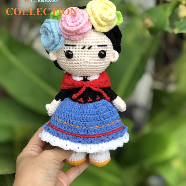 Frida Crochet Doll || Frida Doll, Frida, Frida Plush Crochet ,Collectibles, Amigurumi, Handmade Wool Toy for Kids & Babies, Baby Shower Gift