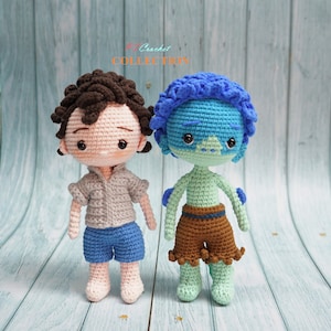 Bambola Luca all'uncinetto, bambola Luca Paguro, Amigurumi Luca, Luca peluche, Luca ripiene, mostro marino all'uncinetto, giocattolo Luca, cartone animato