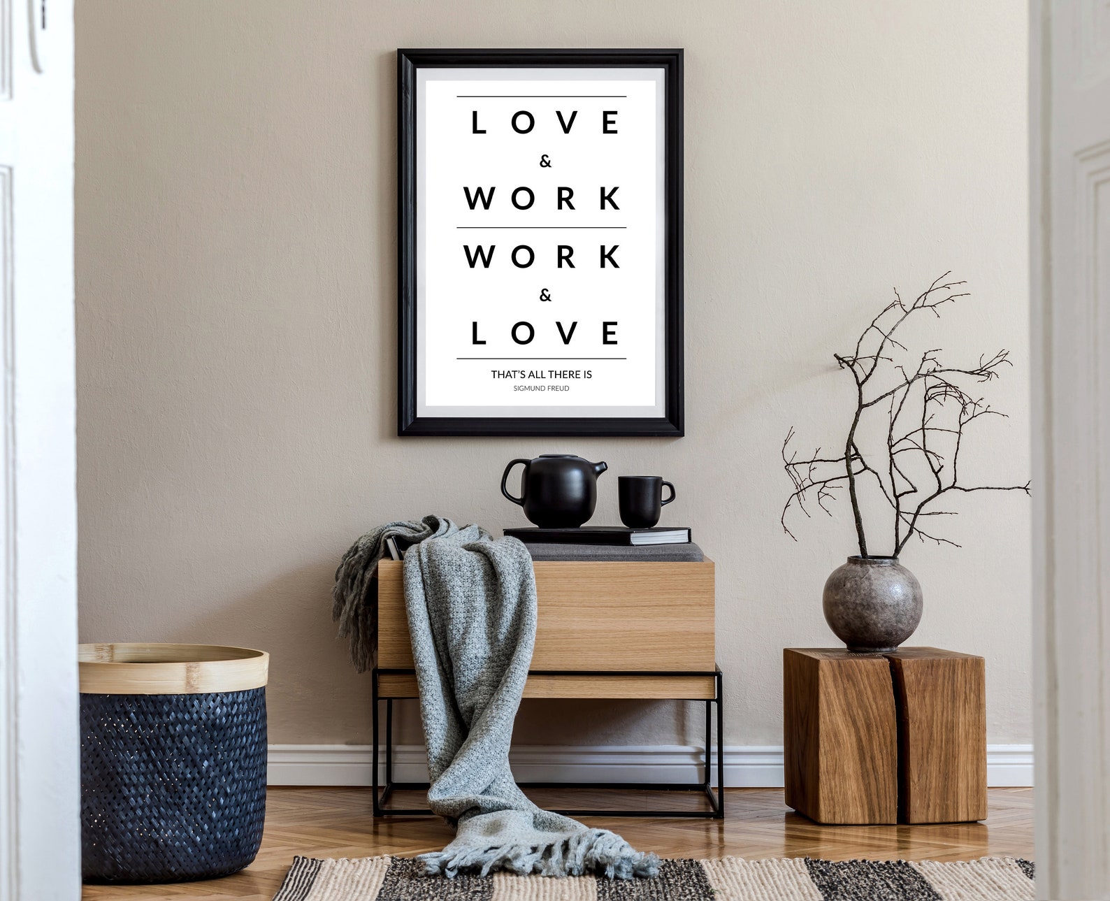 Love&Work Motivational Wall Art Print Home or Office wall | Etsy
