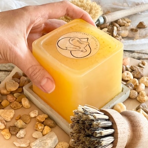 Dish Soap Block | Vegan | Handmade | Lemon Orange | Environmentally Friendly | Plastic Free  | Zero Waste