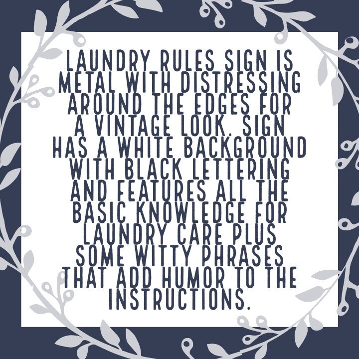 Señal de reglas de lavandería de metal señal de pared | Etsy