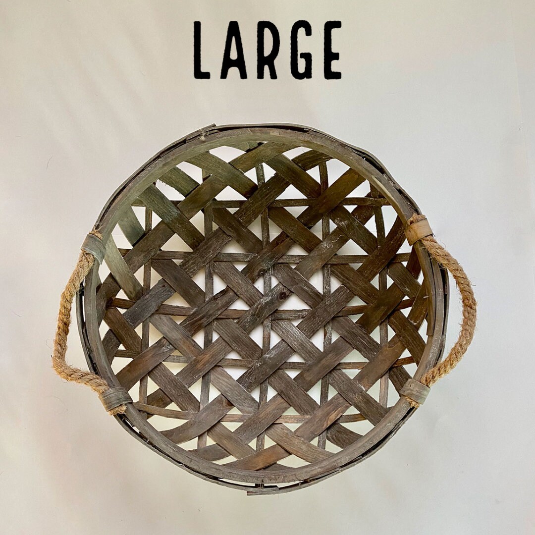 Round Tobacco Baskets Set Large Tobacco Basket Wall Décor Etsy