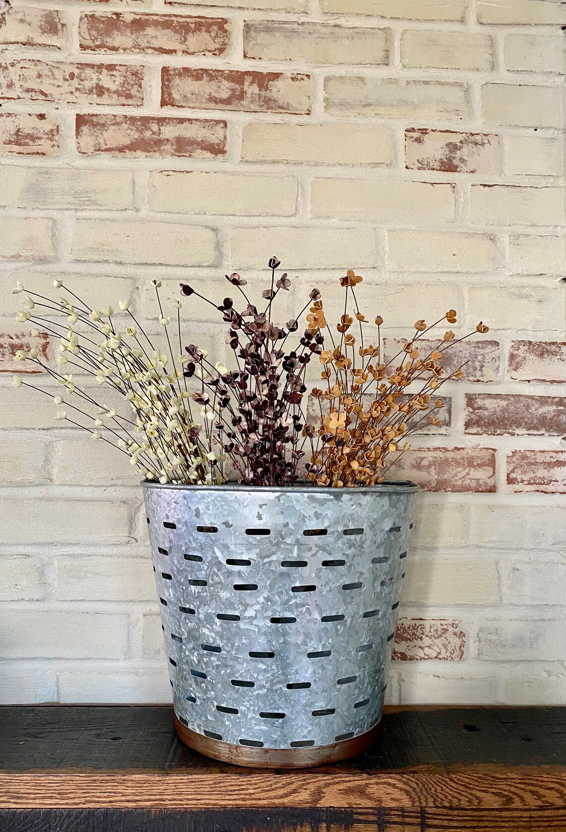 Metal Wall Bucket Metal Wall Basket for Hanging Metal Olive Etsy