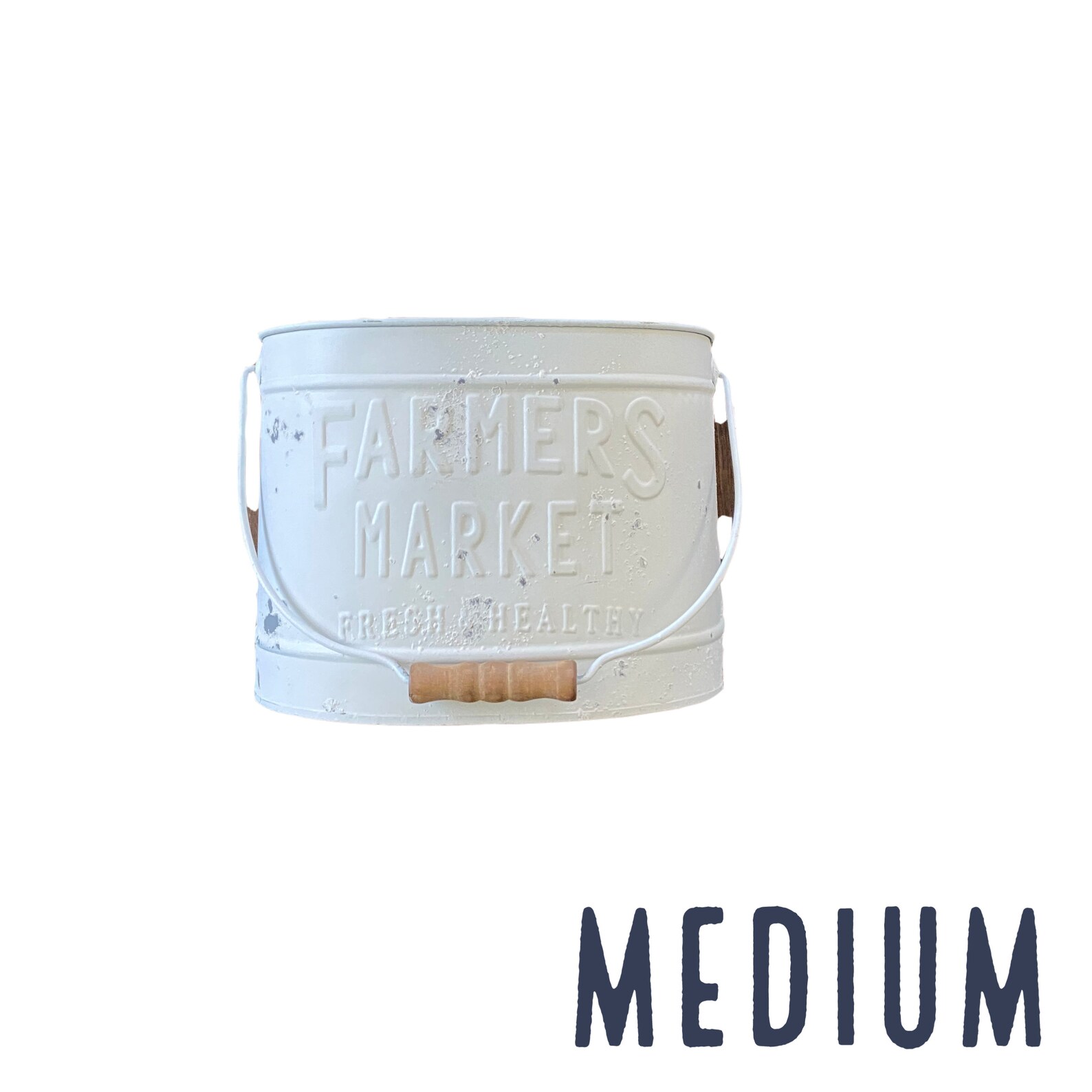 White Metal Bucket Set of 3 White Tin Bucket with Handle Etsy