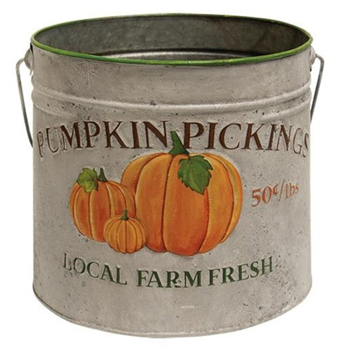 Pumpkin Picking Galvanized Metal Buckets Rustic Metal Etsy