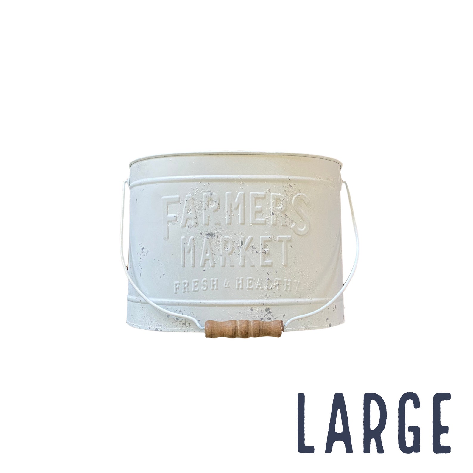 White Metal Bucket Set of 3 White Tin Bucket with Handle Etsy