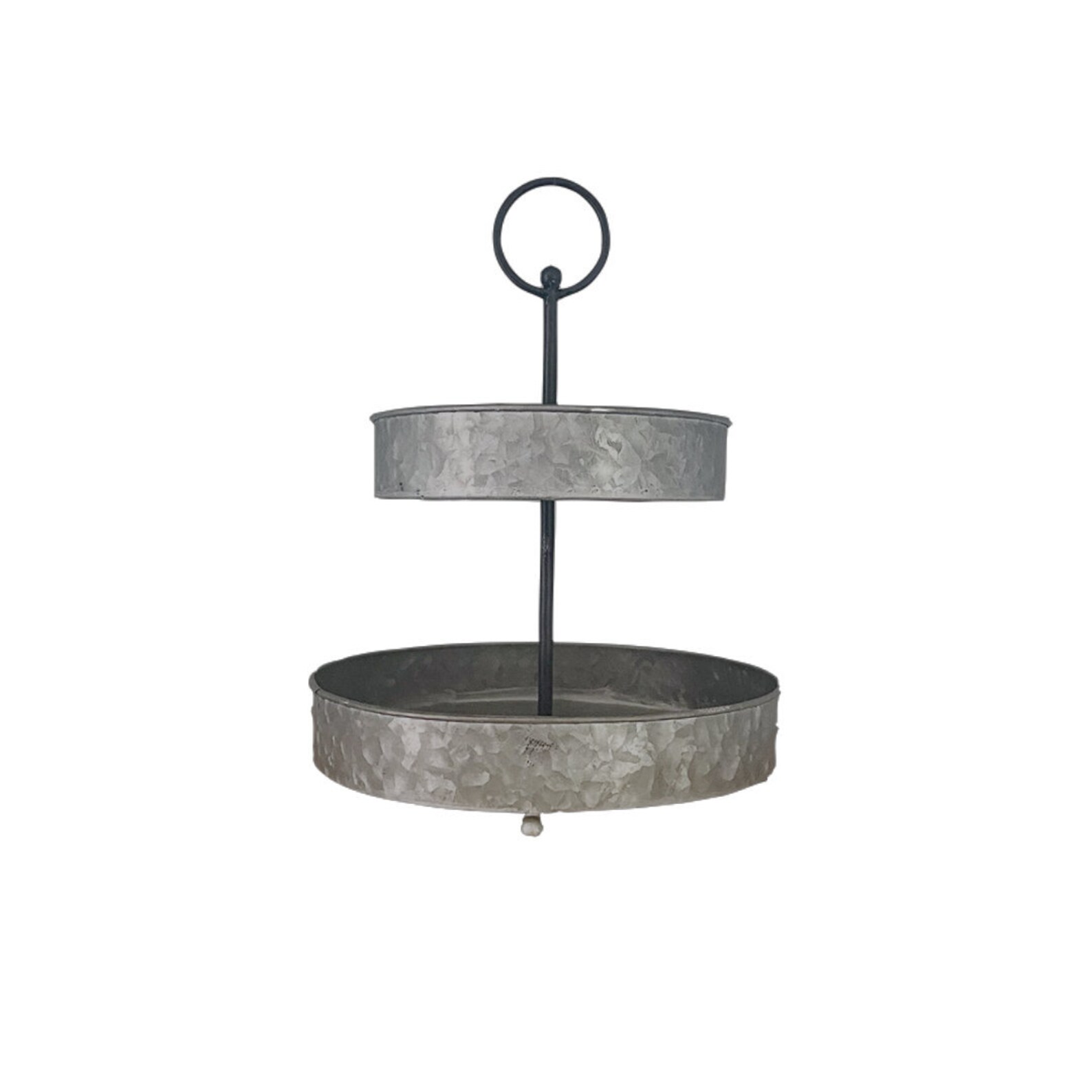 Metal Two Tier Tray Galvanized 2 Tier Metal Tray Galvanized Etsy