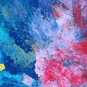 Modern abstract image, pouring technique, unique, original image. &quot;Fire and Water&quot;
