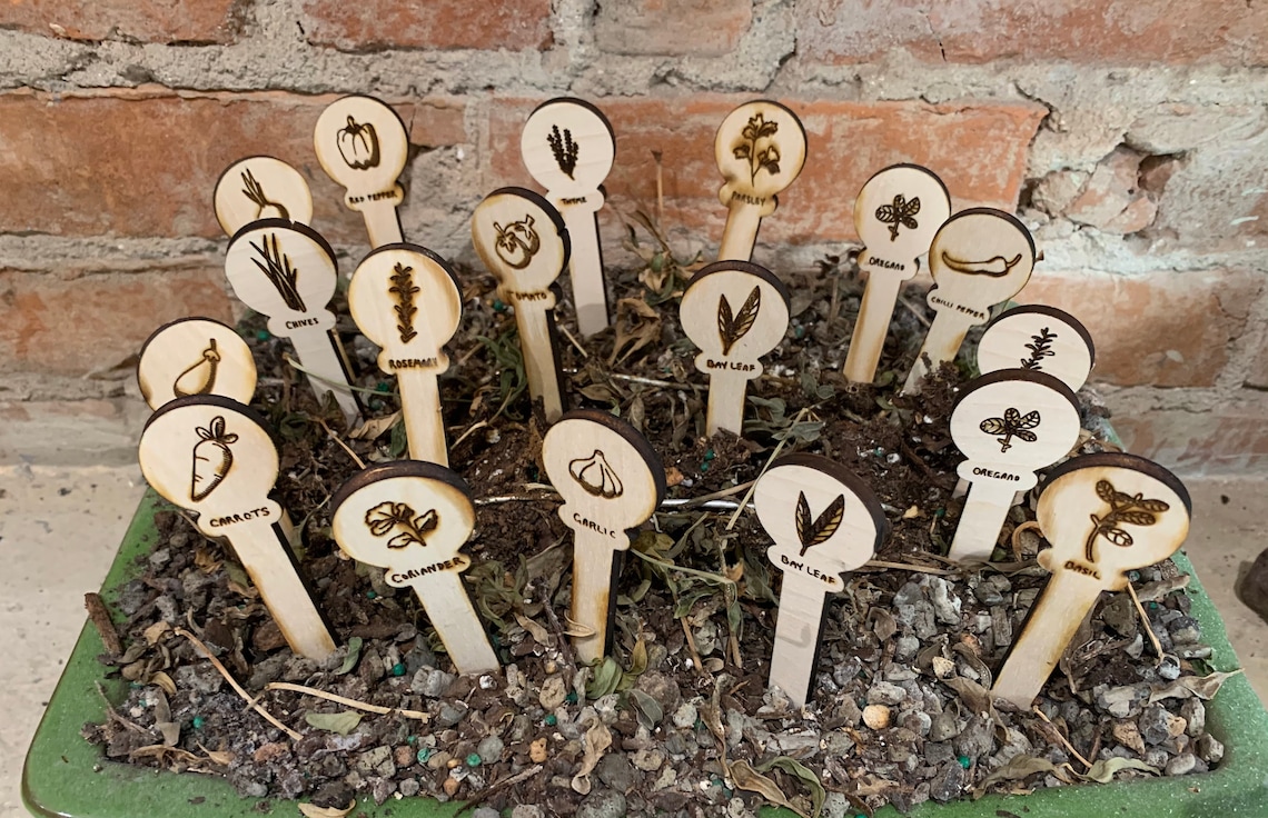 Small Wooden Vegetable Garden Stakes Etsy