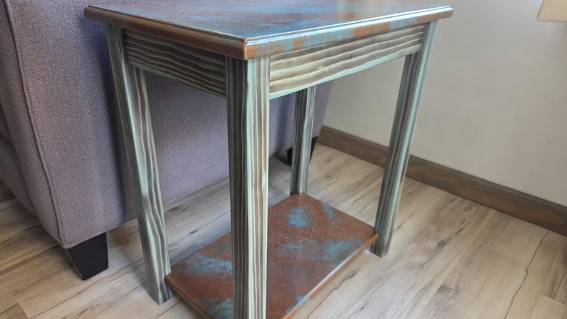 Aged Copper End Table - Etsy