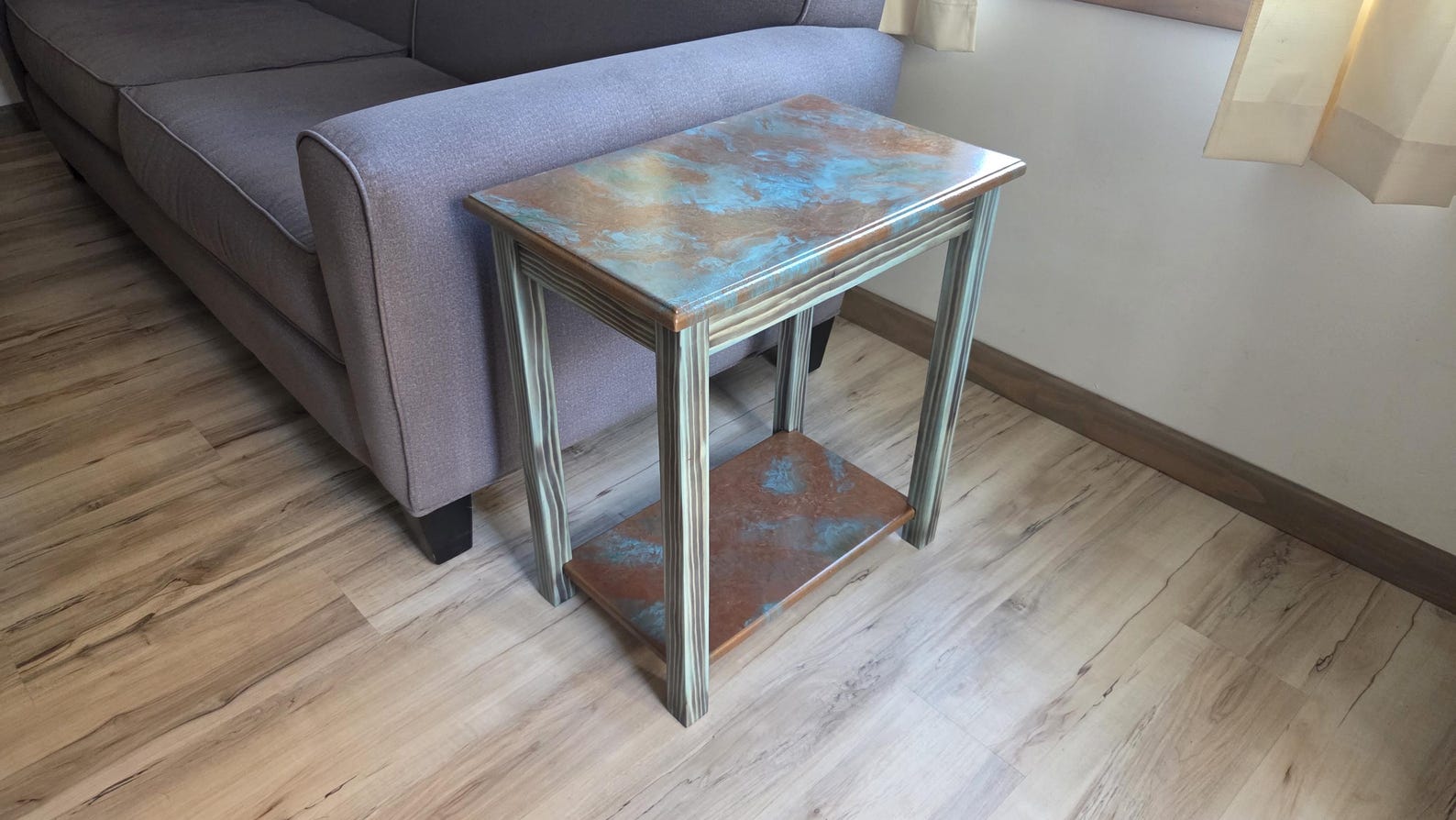 Aged Copper End Table - Etsy