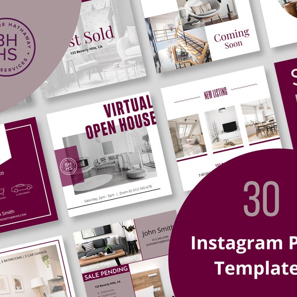 30 Berkshire Hathaway - Instagram Post Templates | Real Estate Marketing