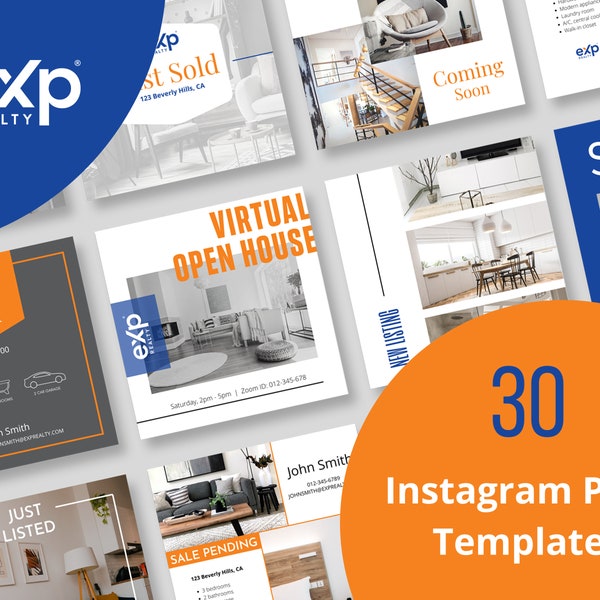 30 eXp Realty - Instagram Post Templates | Real Estate Marketing