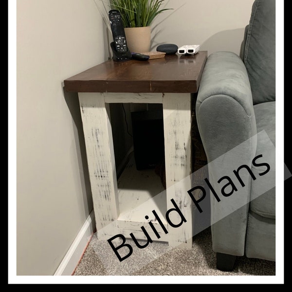 Farmhouse End Table Etsy