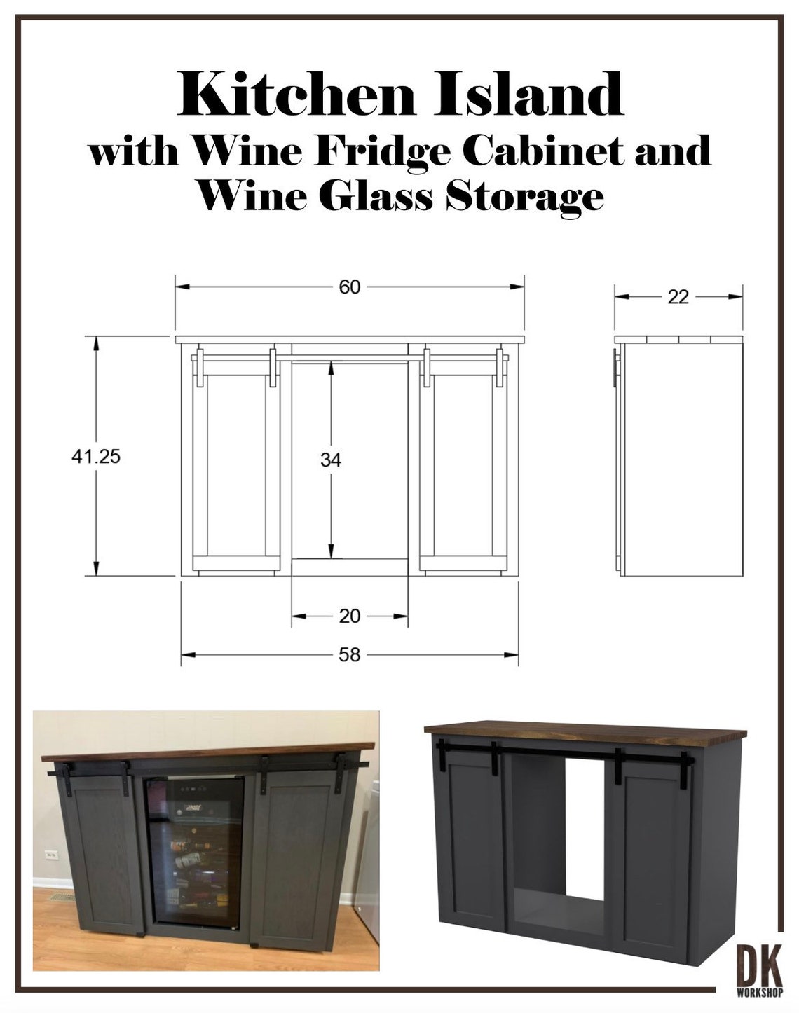 DIY Wine Bar With Wine Cooler Build Plans PDF Etsy