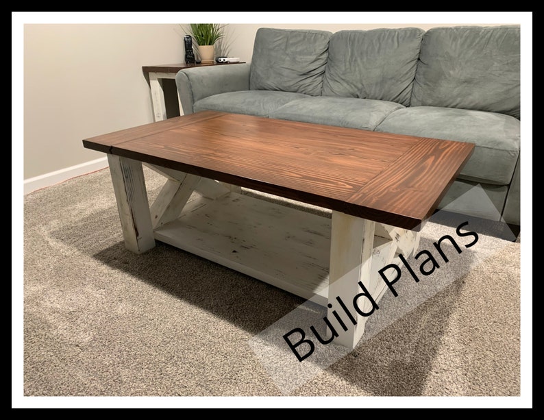 Farmhouse Style Coffee Table DIY Build Plans - PDF Instant Download ...