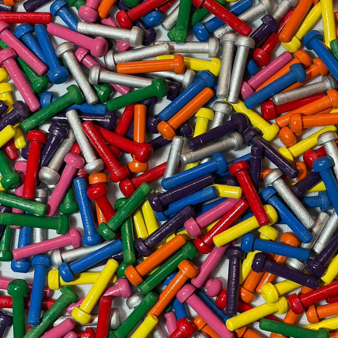 Colorful Painted Game Pegs 1/4 X 1-1/16 6mm X 27mm Wooden Pegs - Etsy