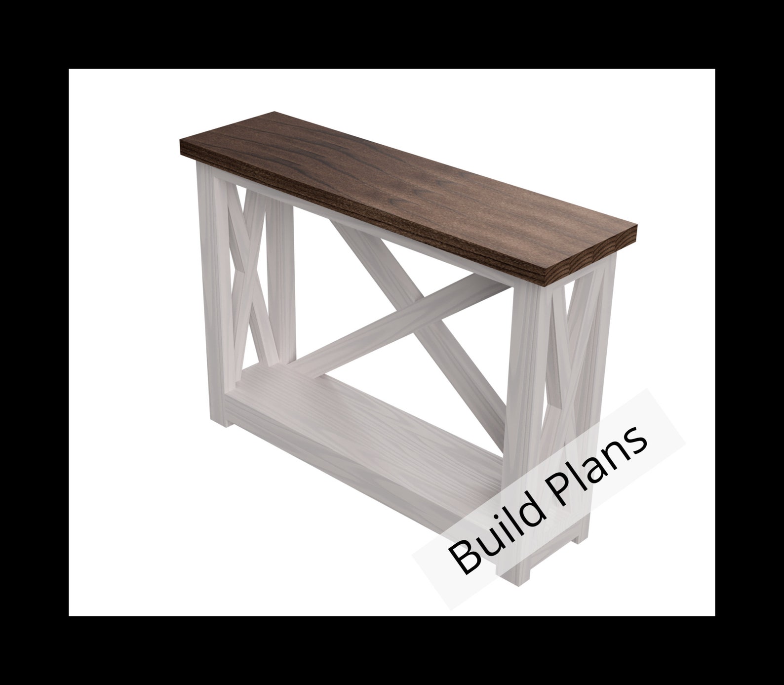 Farmhouse Console Table Build Plans PDF Instant Download Etsy