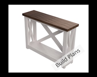 Farmhouse Console Table Build Plans - PDF Instant Download