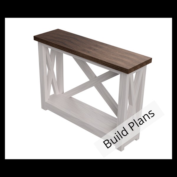 Farmhouse Console Table Build Plans - PDF Instant Download