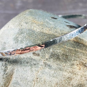 Sterling Silver Flat Bangle Hammered Finish 3.00mm