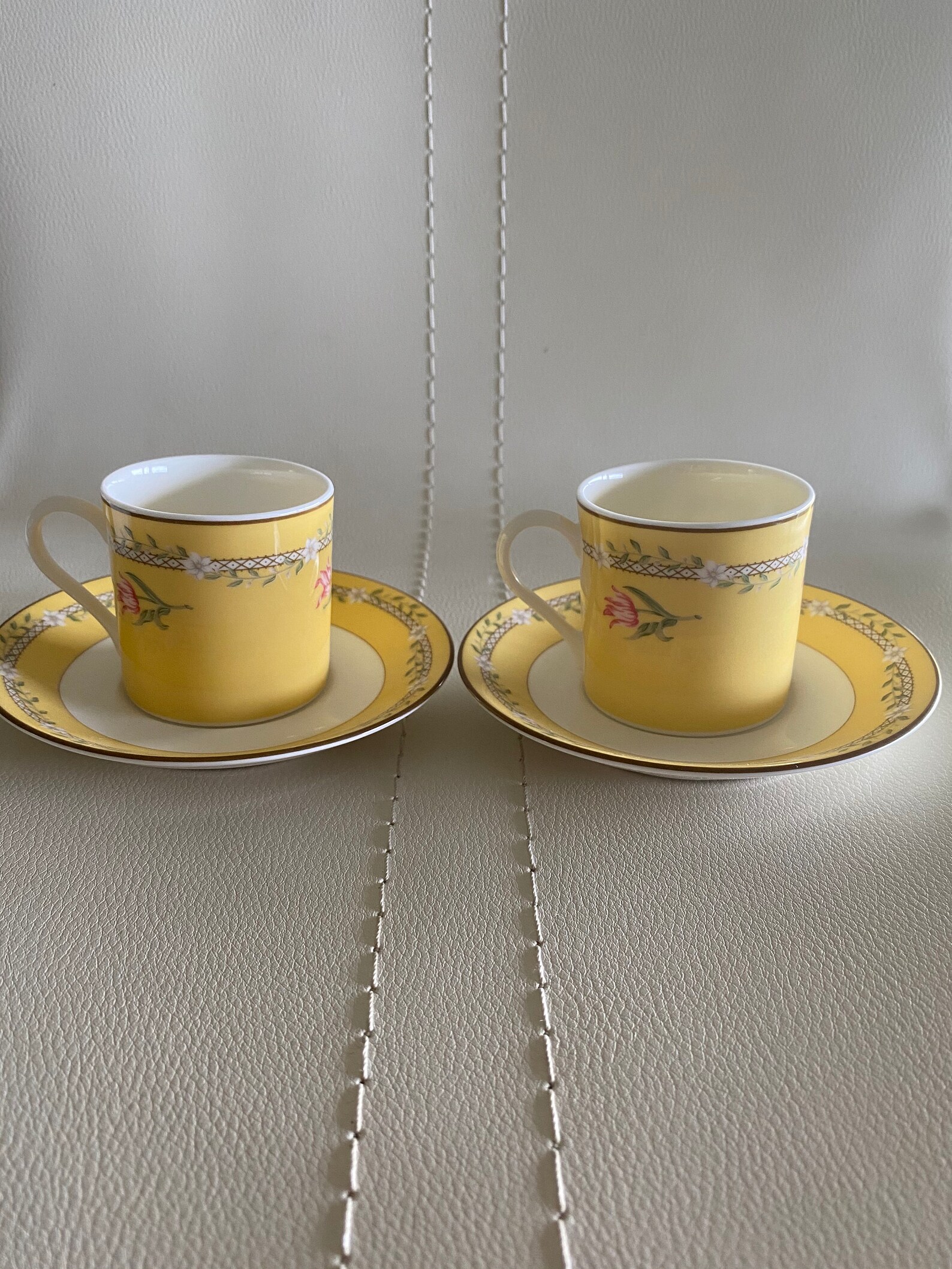 Tiffany 1996 Pink Tulip Pinktulip Demitas Cup & Saucer Pair Etsy