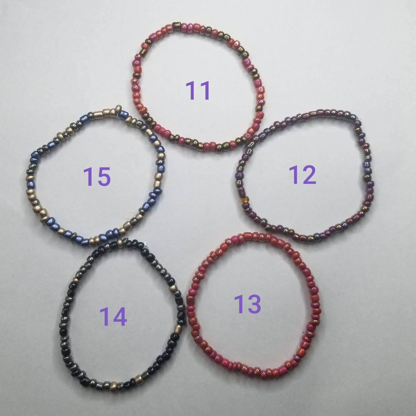 Seed bead stretch cord bracelets multicolored Etsy