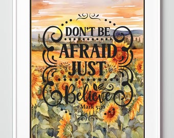 Handmade Do Not Be Afraid Bible Verse Art : Wall Art Christian Home Decor