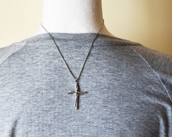 Silver Cross Necklace | Cross Necklace | Mens Cross Necklace | Gift for Him | Mens Christian Necklace |