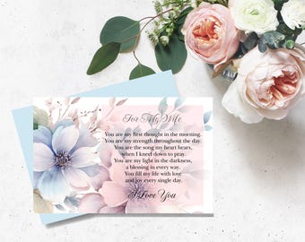 I Love You Card for Wife: Floral Anniversary Card (DIY Printable)