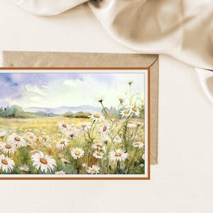 Field of Daisies Printable Card, Encouragement Card, Friendship Card, DIY Printable Card, Digital Download Card, Blank Inside Card ,Daisies