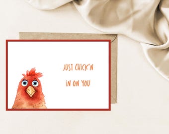 Funny Chicken Friendship Card: Thinking of You (Printable PDF)