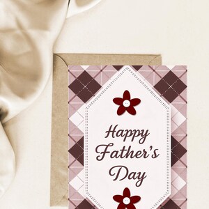 Printable Fathers Day Plaid Card,DIY Father's Day Card, Print at Home Father's Day Card, Father's Day Print At Home Card, Happy Father's Day