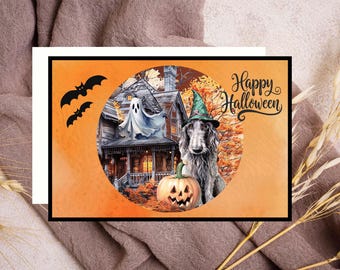 Dog Wizard Halloween Card, Printable Holiday Printable (Digital Download)