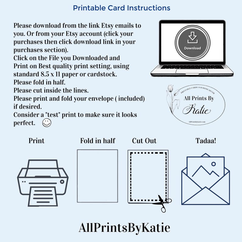 Friendship Note Card, Checking in on You Card, Printable Note Card ...