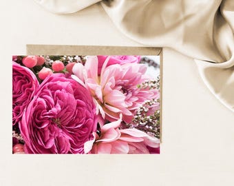 Pink Peonies Printable Card: Any Occasion Floral Card (Digital Download)